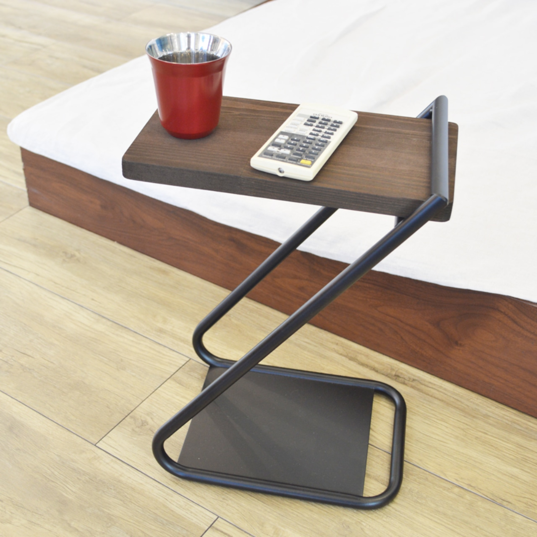 アイアンレッグ サイドテーブル Low｜高さ40cm 木製天板×スチール