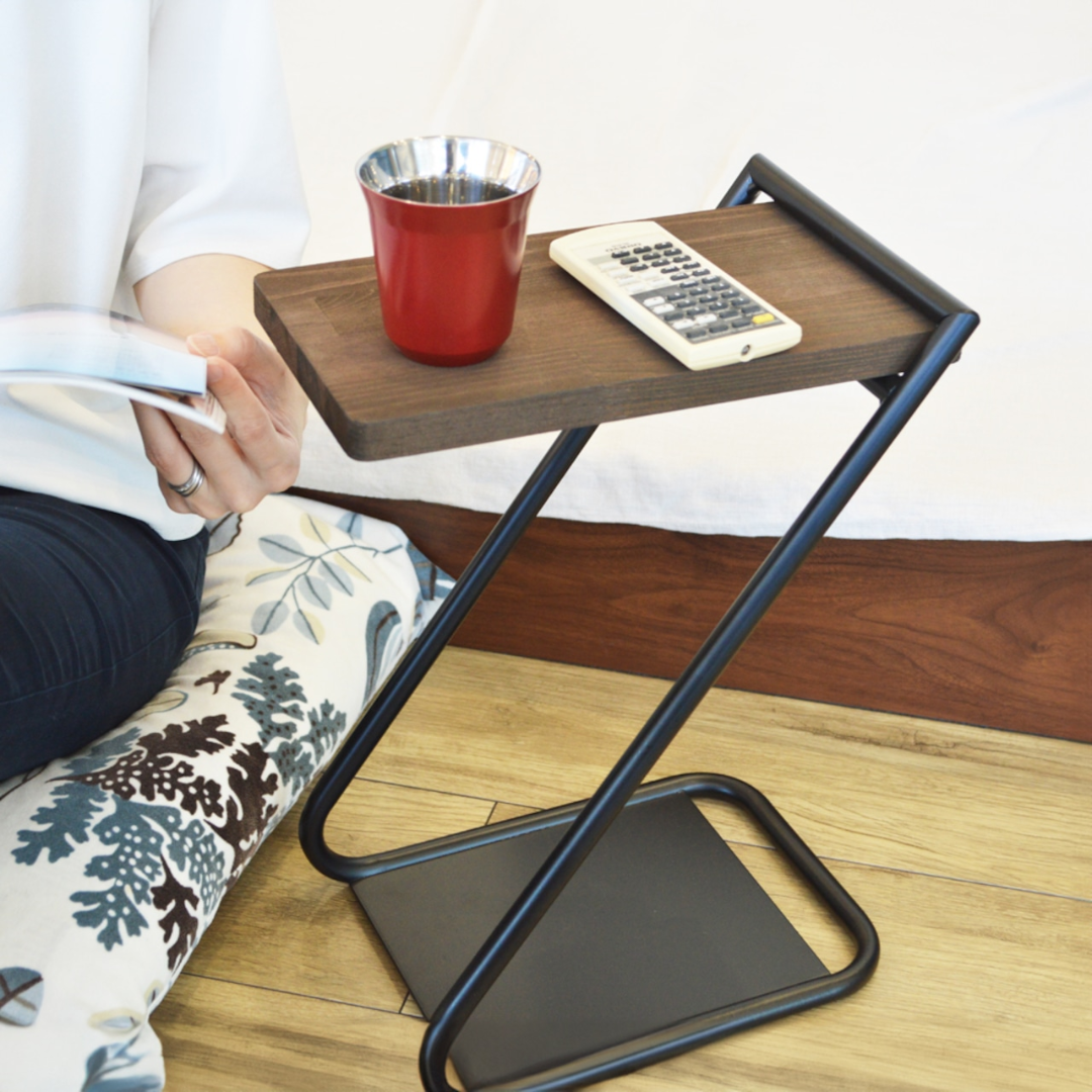 アイアンレッグ サイドテーブル Low｜高さ40cm 木製天板×スチール
