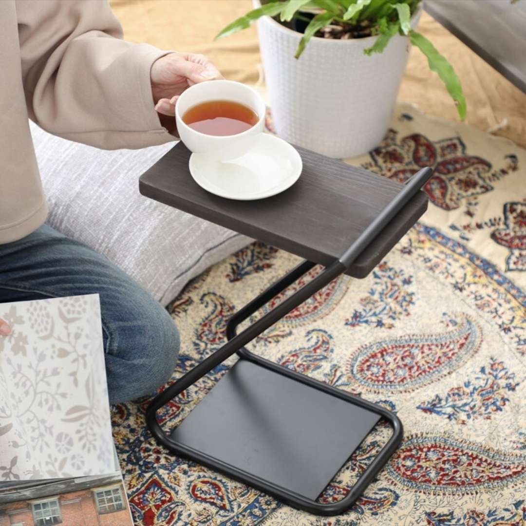 アイアンレッグ サイドテーブル Low｜高さ40cm 木製天板×スチール